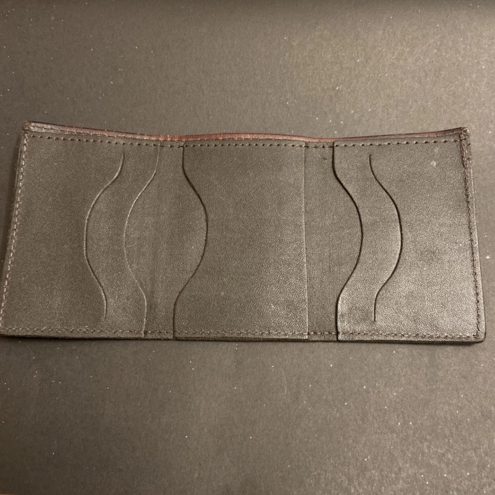 Vintage Washington Commanders Brown Leather  Red Helmet Letters Wallet Tri-Fold - Picture 3 of 4